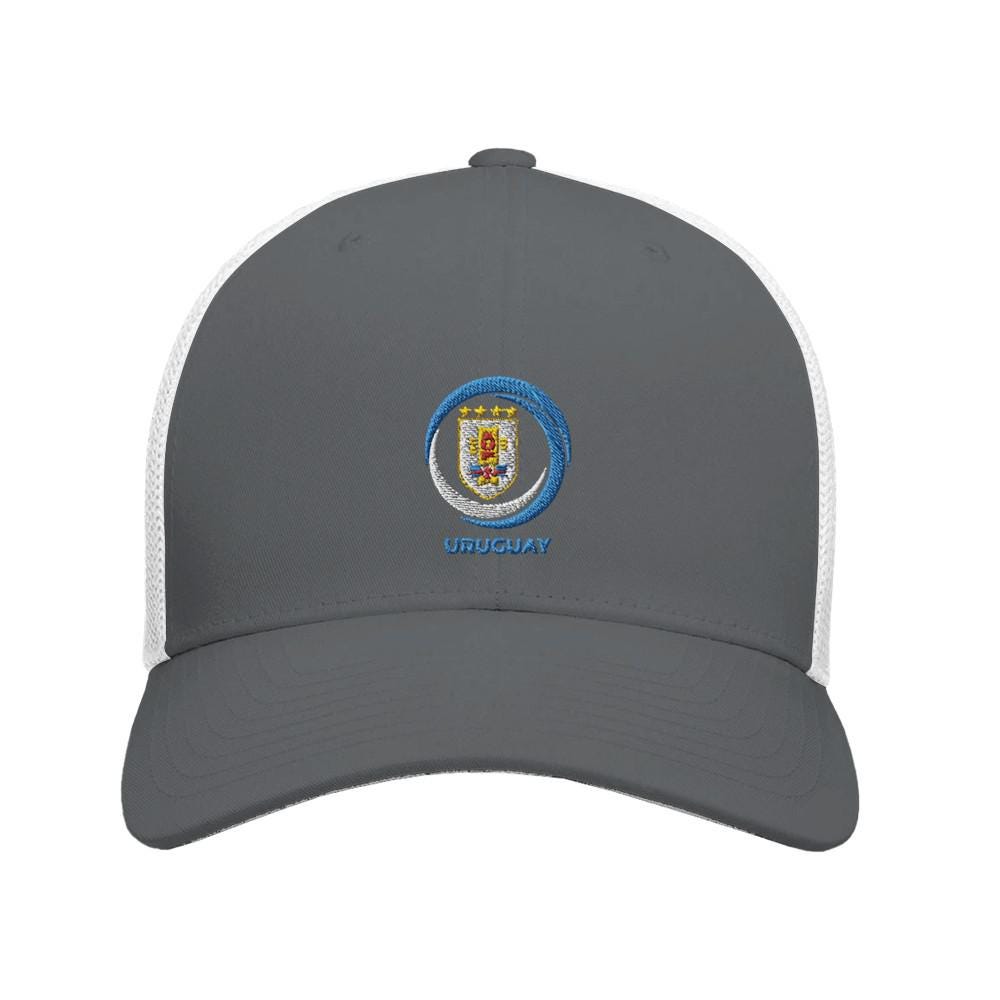 Gray cap with a logo and 'Uruguay' text on a white background