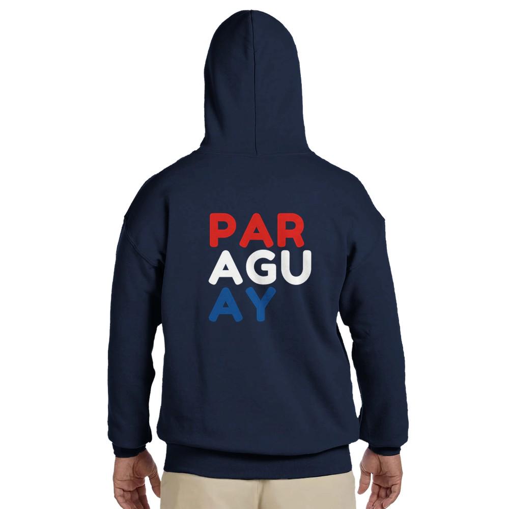 Navy blue hoodie with 'PARAGUAY' printed on the back against a white background
