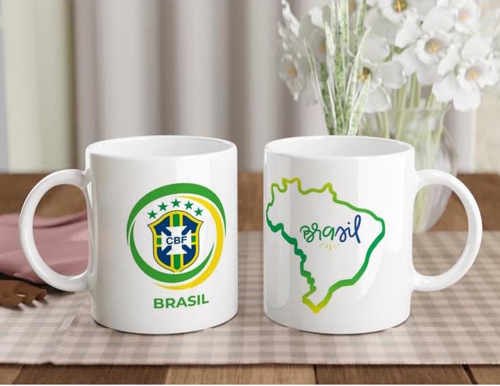 Brasil Soccer Mug | World Cup 2026 Fan Gift | Brazil Coffee Mug