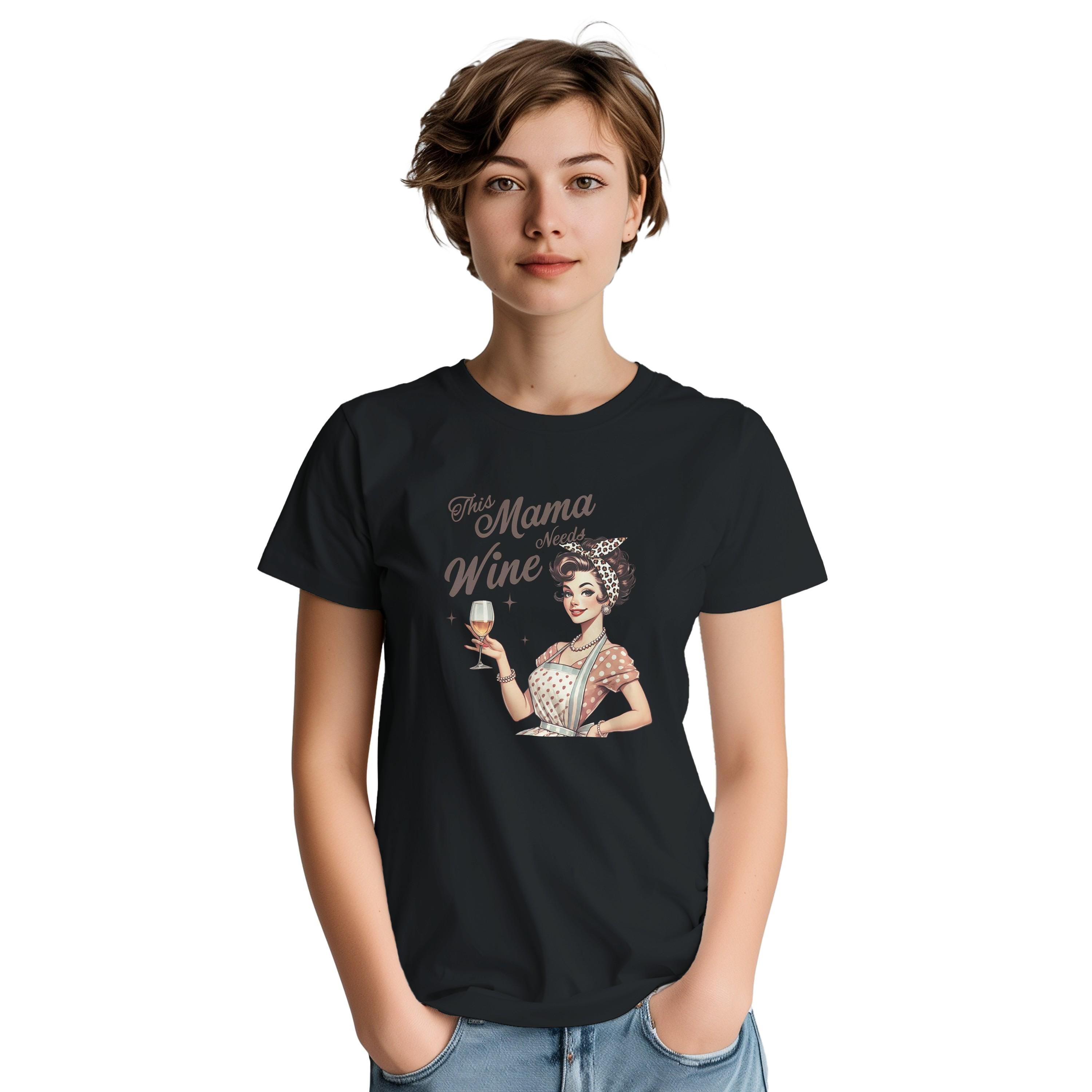 Vintage Mom T-Shirt – This Mama Needs Wine - Mother's Day Gift