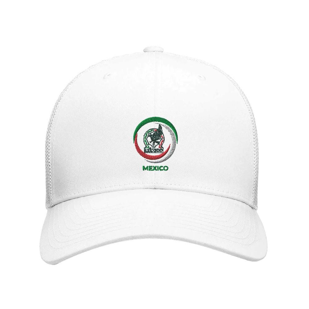 White cap with a Mexico emblem on a white background
