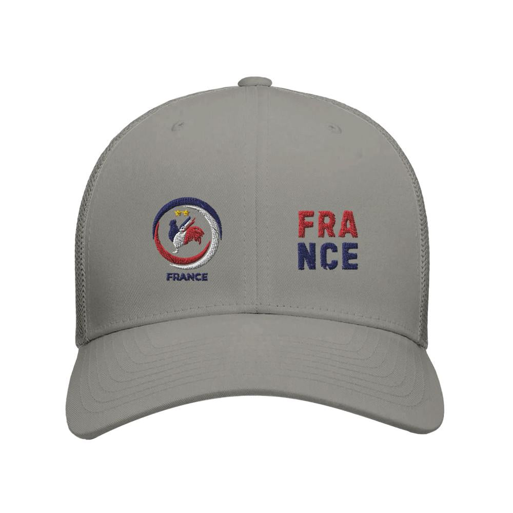 Gray cap with France logo and text on a white background