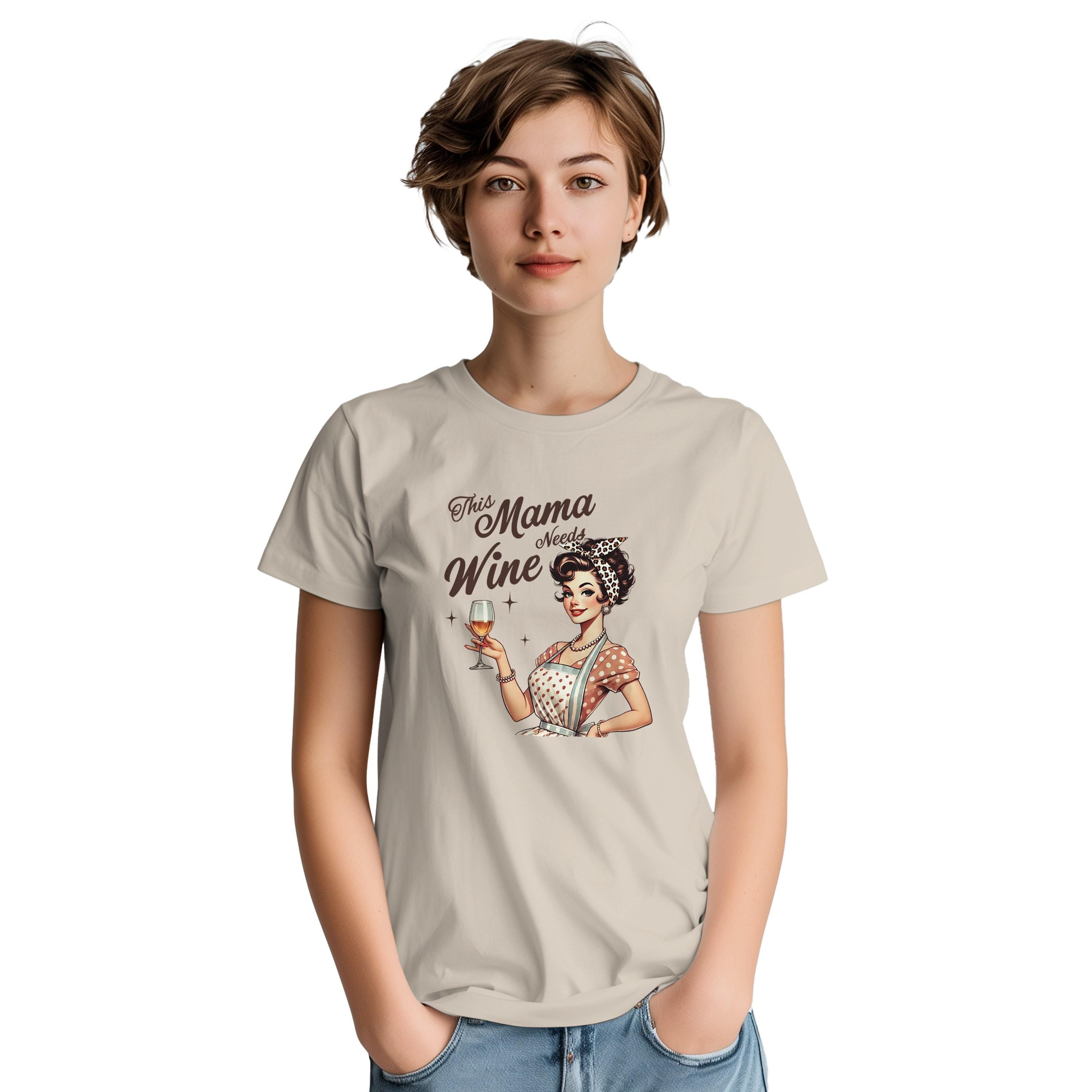 Vintage Mom T-Shirt – This Mama Needs Wine - Mother's Day Gift