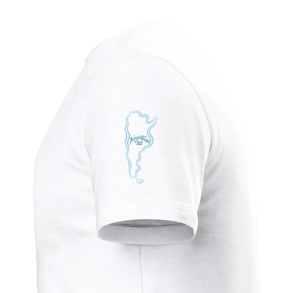 White hoodie with a blue logo on a white background