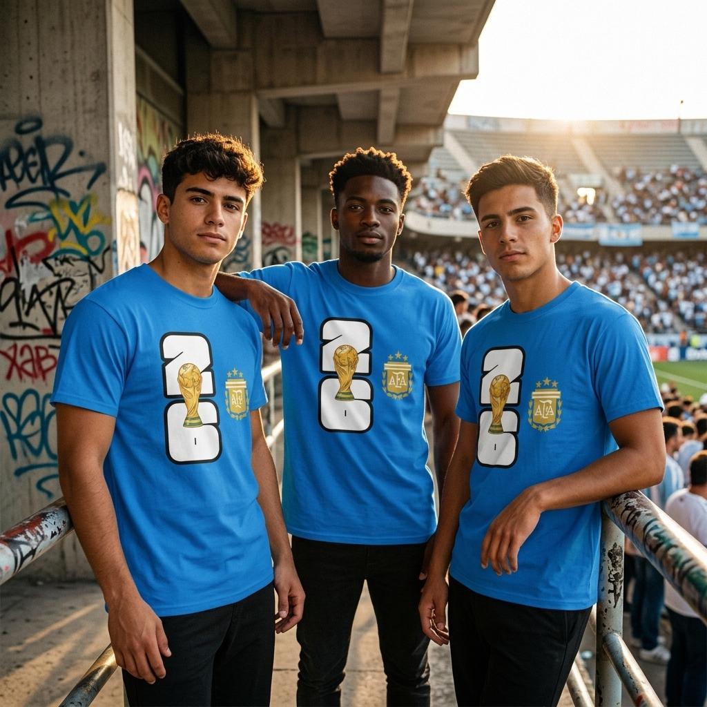 Argentina 2026 World Cup T-Shirt – Albiceleste Soccer Fan Apparel -
