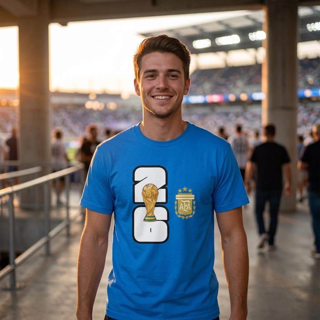 Argentina 2026 World Cup T-Shirt – Albiceleste Soccer Fan Apparel -