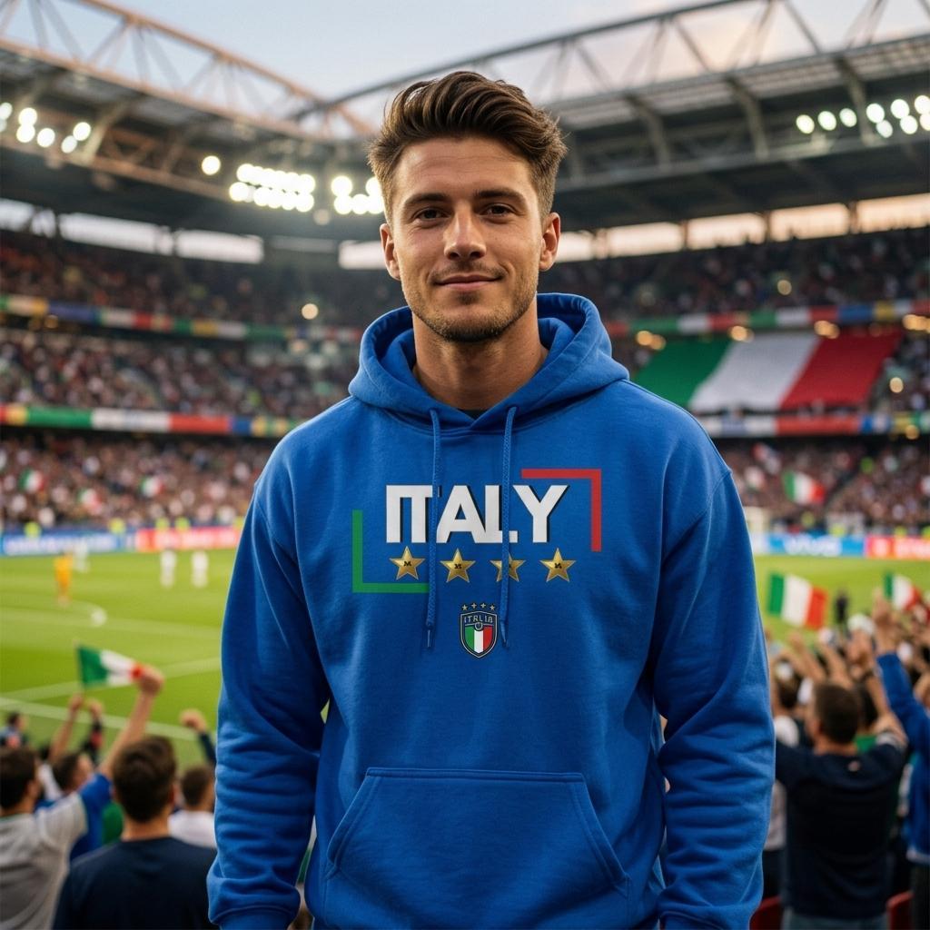 Italia Soccer Hoodie - Italy Championship Pullover Gift - Italia Calcio Hoodie