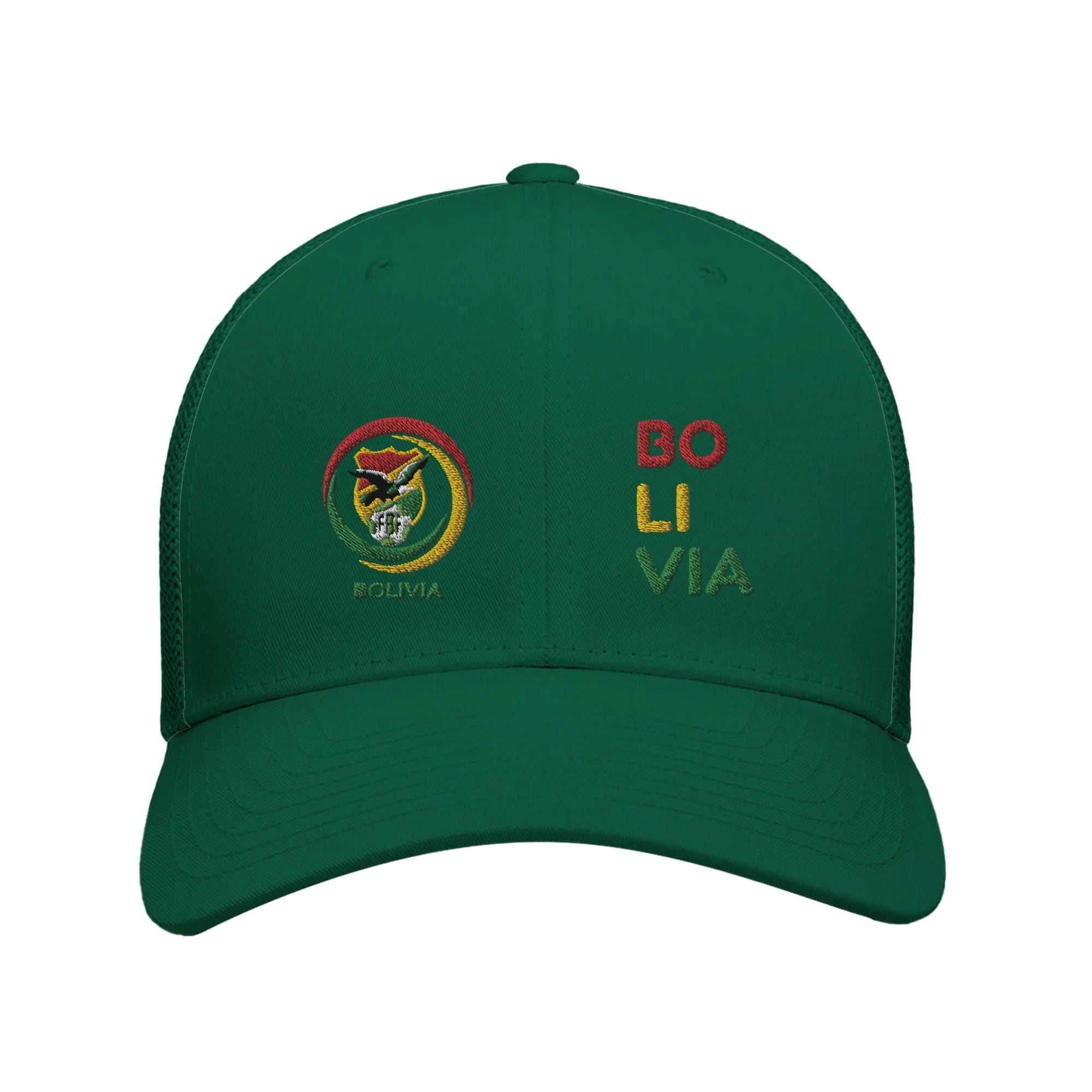 Green cap with Bolivia emblem and text on a white background