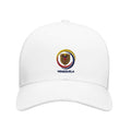 White cap with Venezuela emblem on a white background