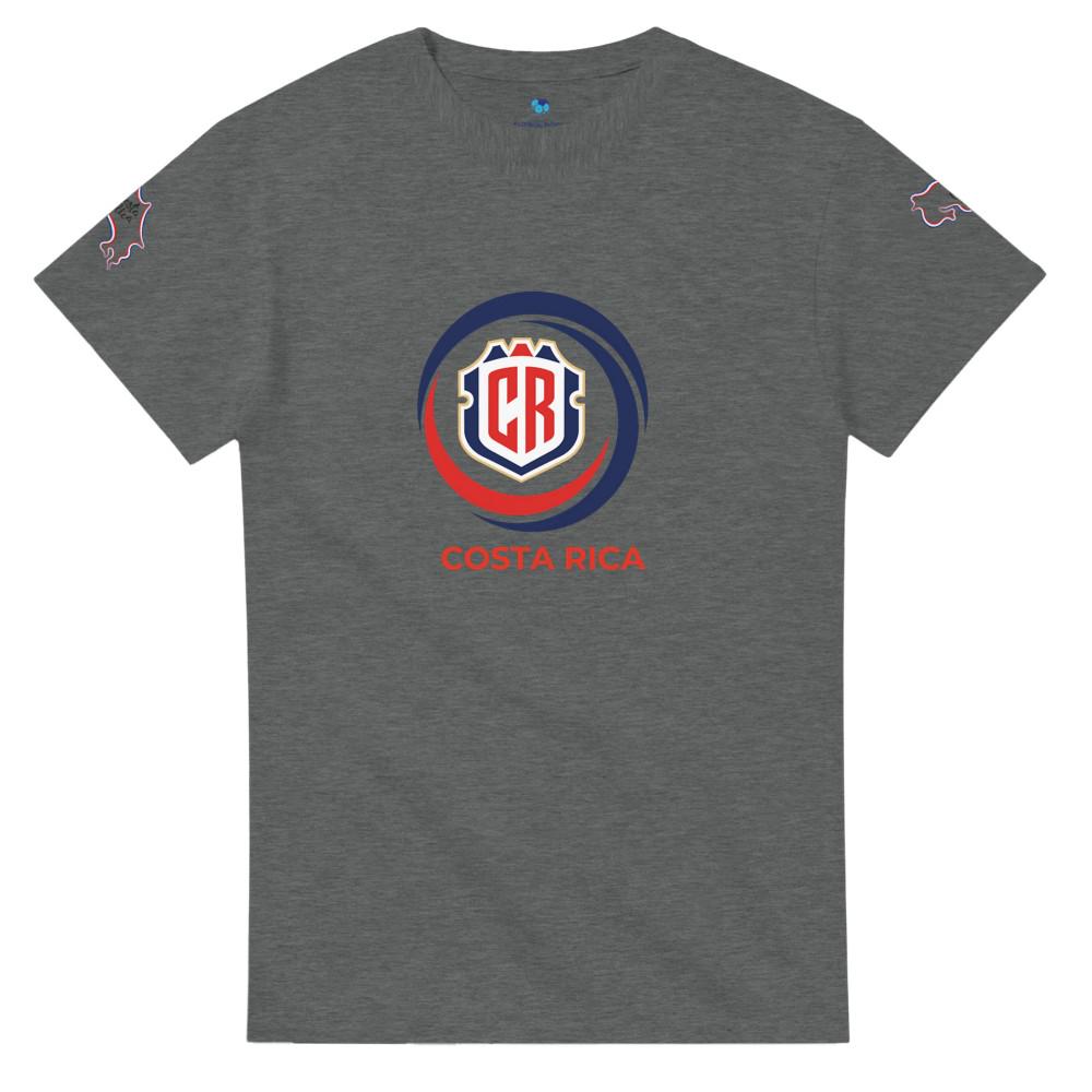 Gray t-shirt with Costa Rica logo on a white background